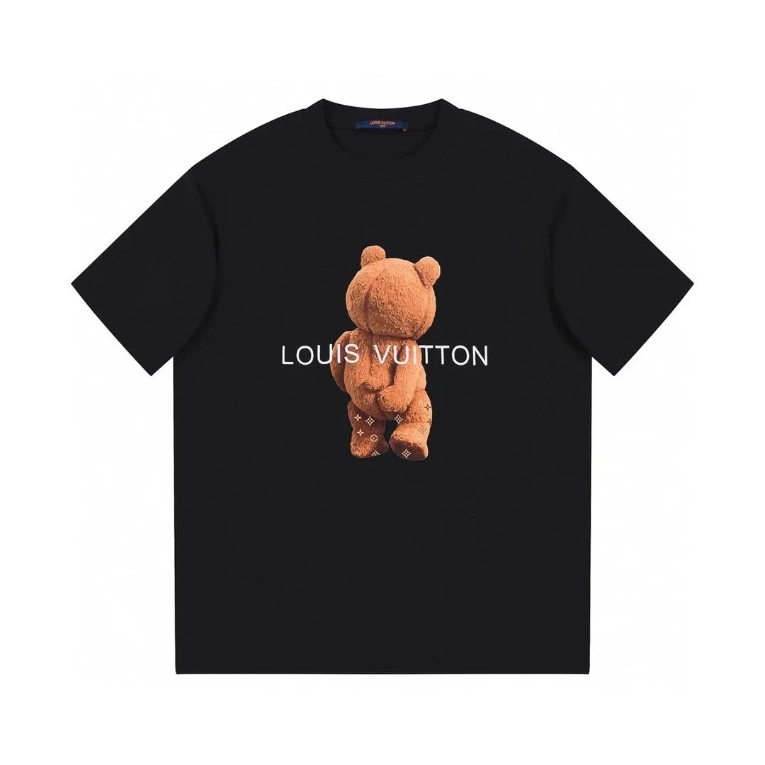 Louis Vuitton Distressed Logo T-Shirt Black - 4