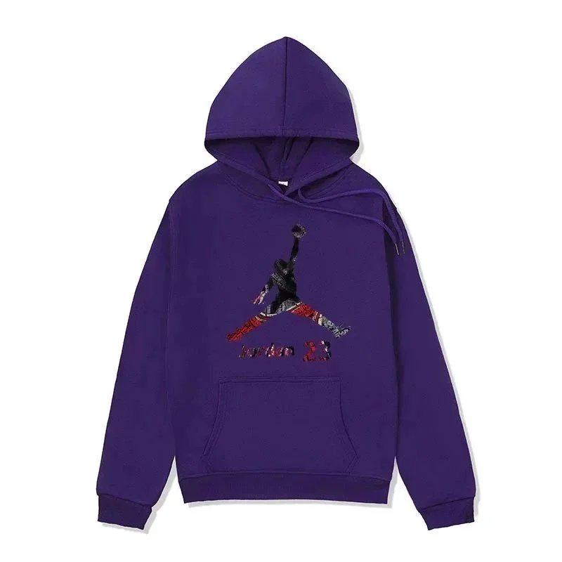 Air Jordan Jumpman Hoodie Purple Sequin Embroidery Hoodie - 1