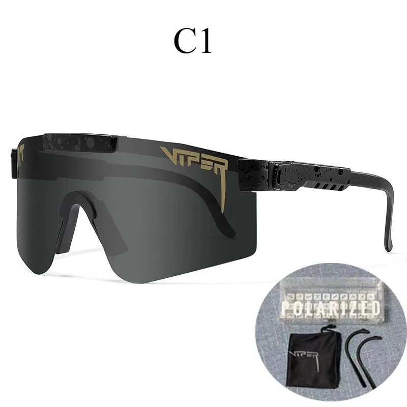 Viper C1 Polarized Sport Sunglasses Black/Gold