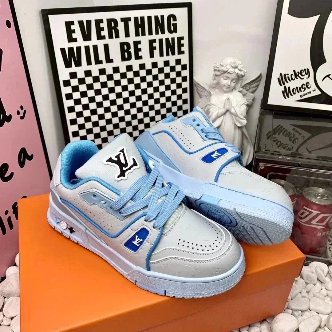 Louis Vuitton Trainer Low White and Green Sneakers - 8