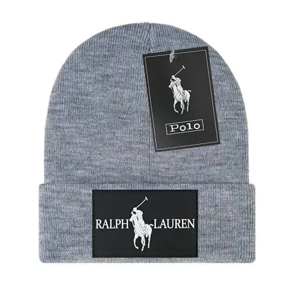 Ralph Lauren Polo Logo Beanie Gray - 1