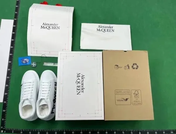 Alexander McQueen Oversized Sneakers Black with Red and Silver Accents Sneakers - 4