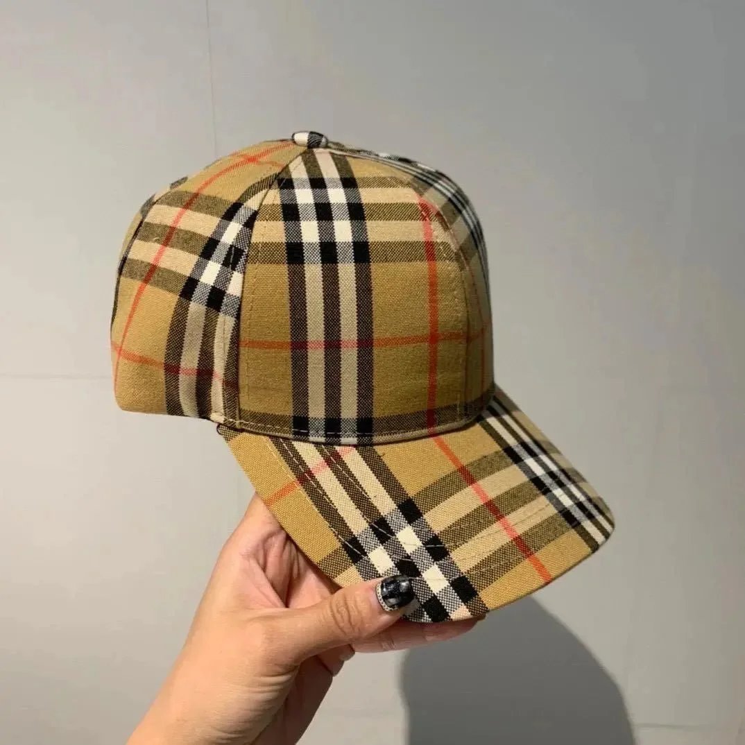 Burberry Classic Check Baseball Cap Beige Plaid - 6