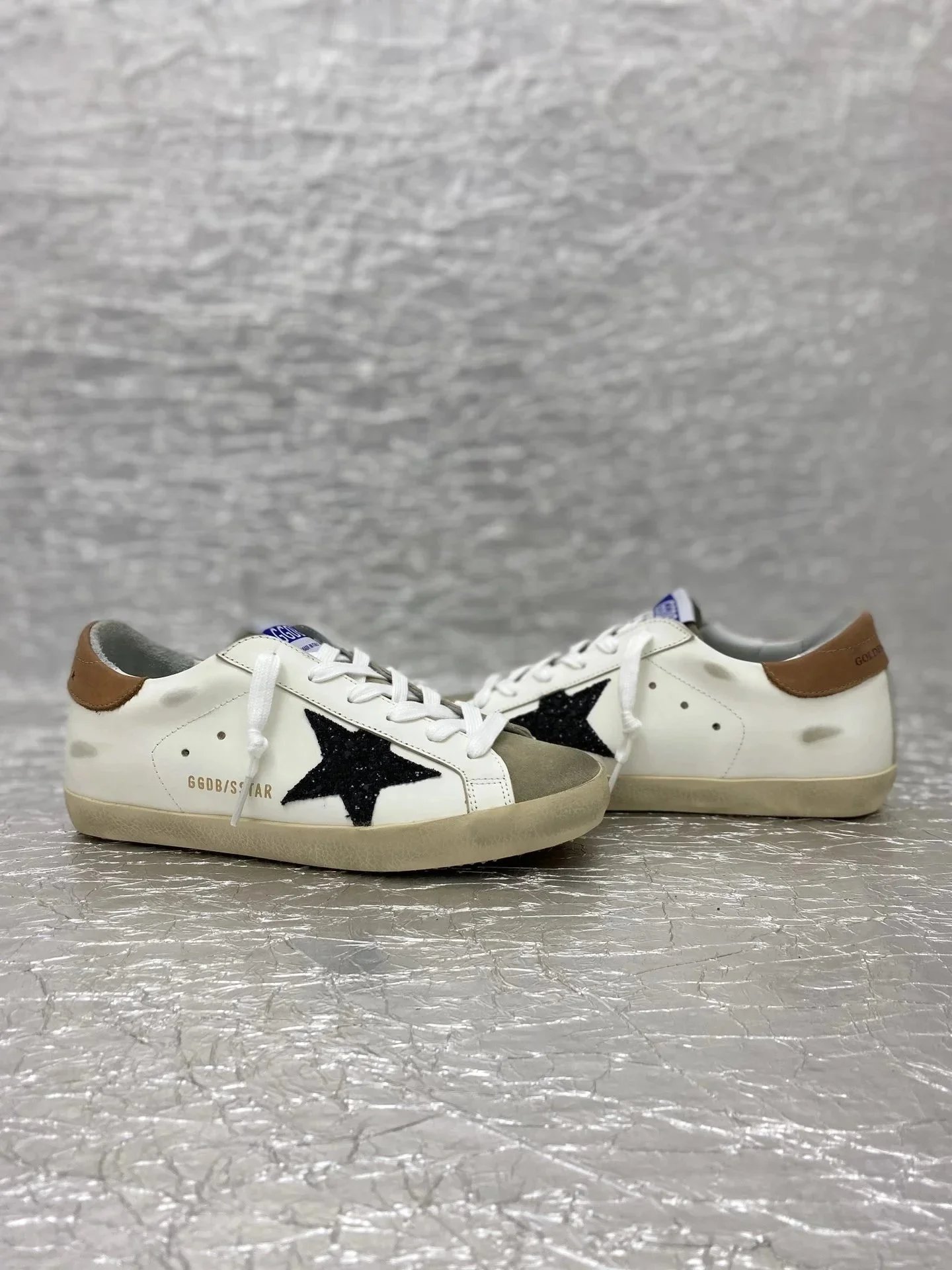 Golden Goose Sstar White Glitter Star Leopard Heel Sneakers - 3