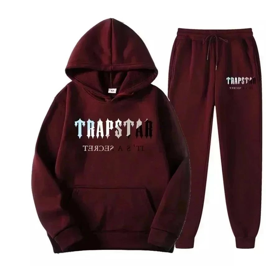 Trapstar It's A Secret Burgundy Hoodie and Sweatpants Set - 1