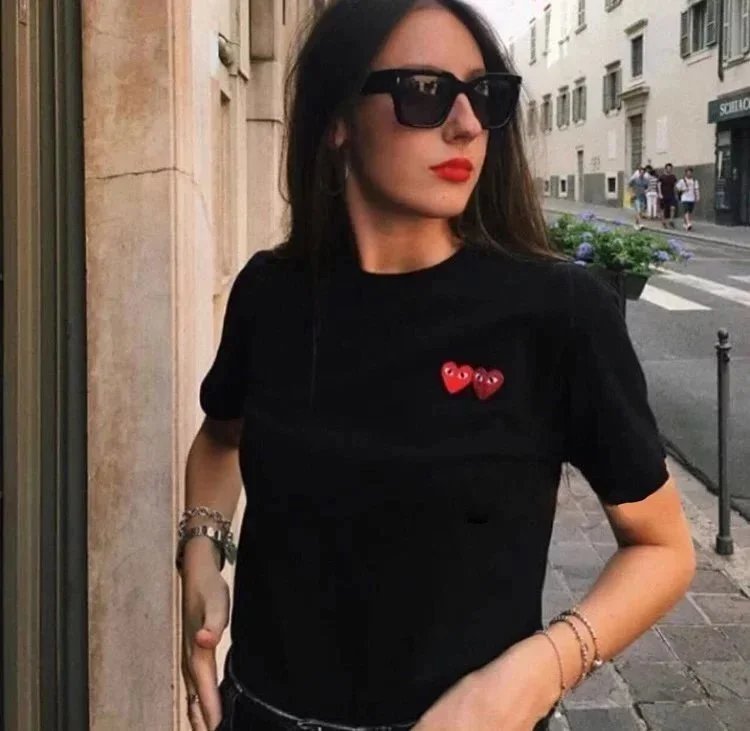 Play Comme des Garçons Red Heart Navy T-Shirt - 4