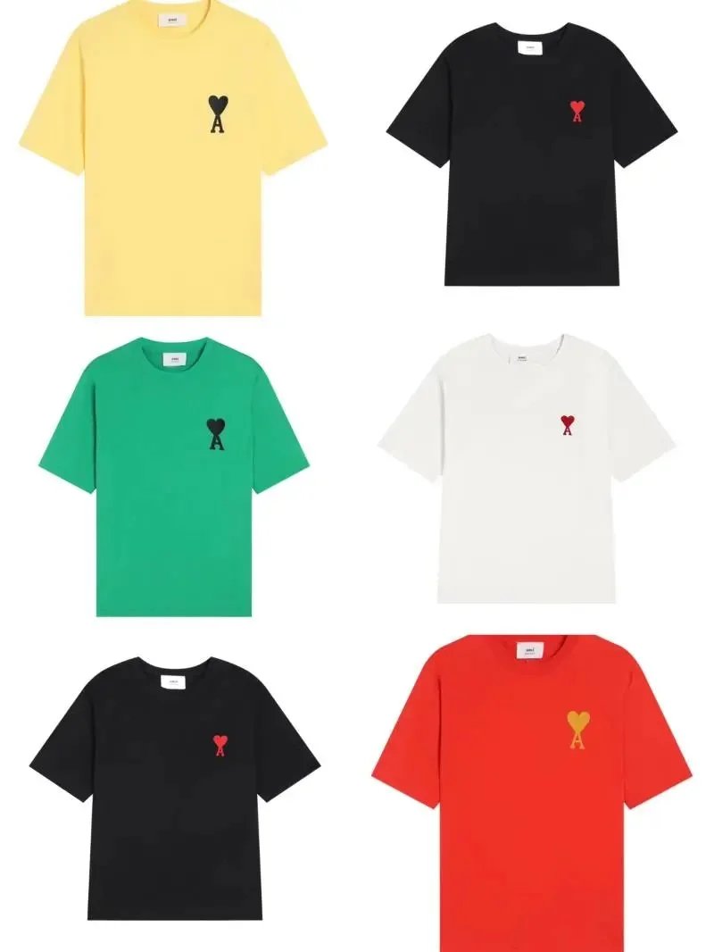 Ami Paris Heart A Logo T-Shirt Red - 2