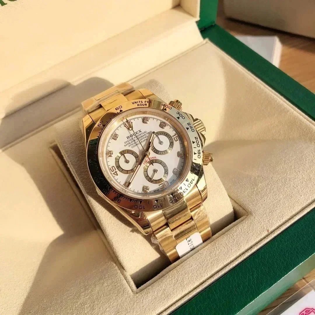 Rolex Daytona 116508 White Dial Gold Chronograph Watch - 1