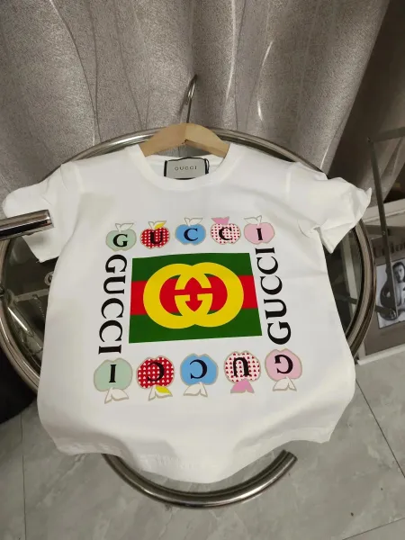 Gucci Apple Print GG Logo White T-Shirt - 1