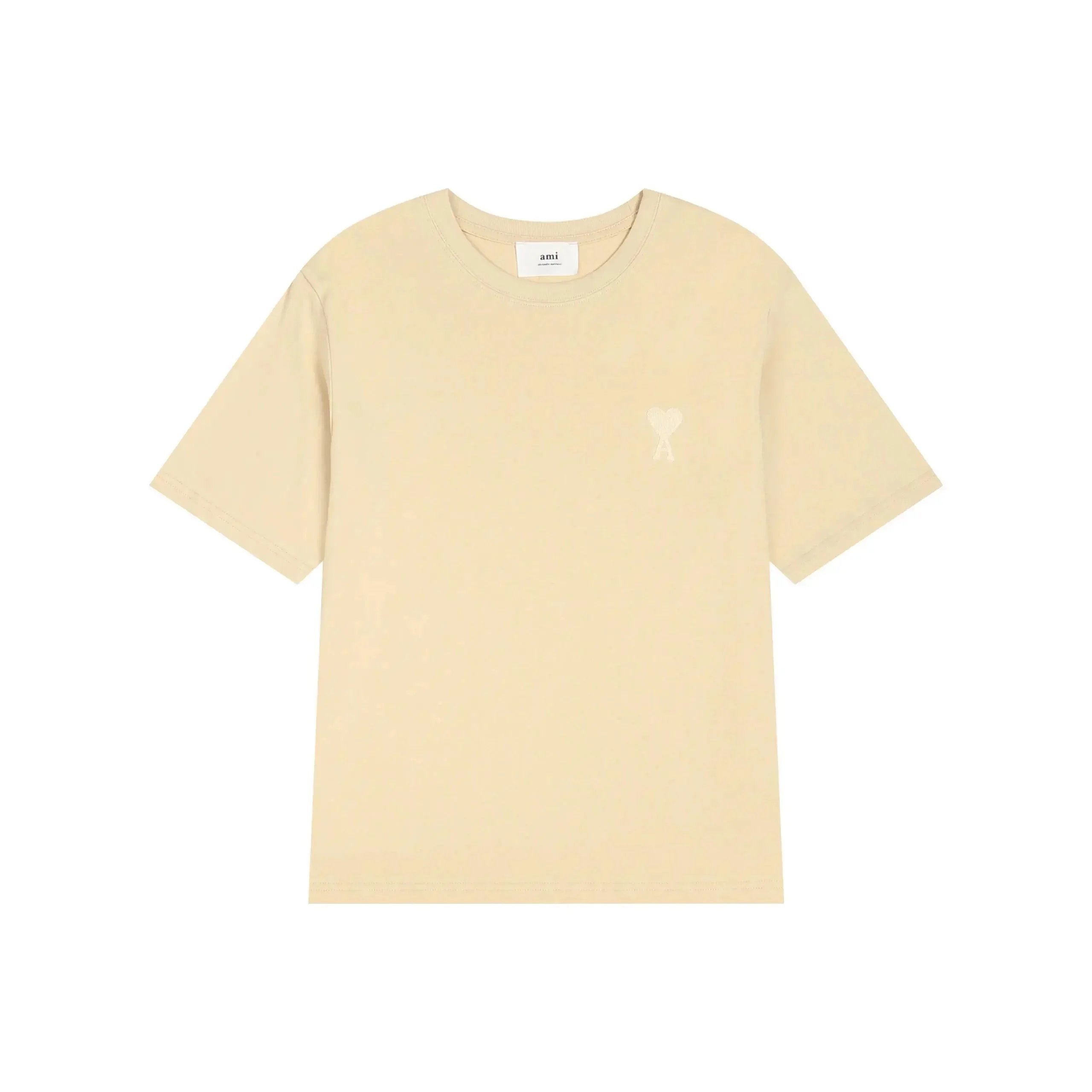 Ami Paris Heart Logo Beige T-Shirt - 5