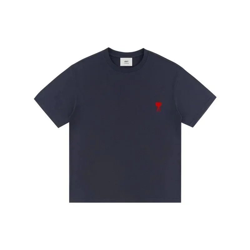 Ami Paris Heart Embroidery White T-Shirt - 8