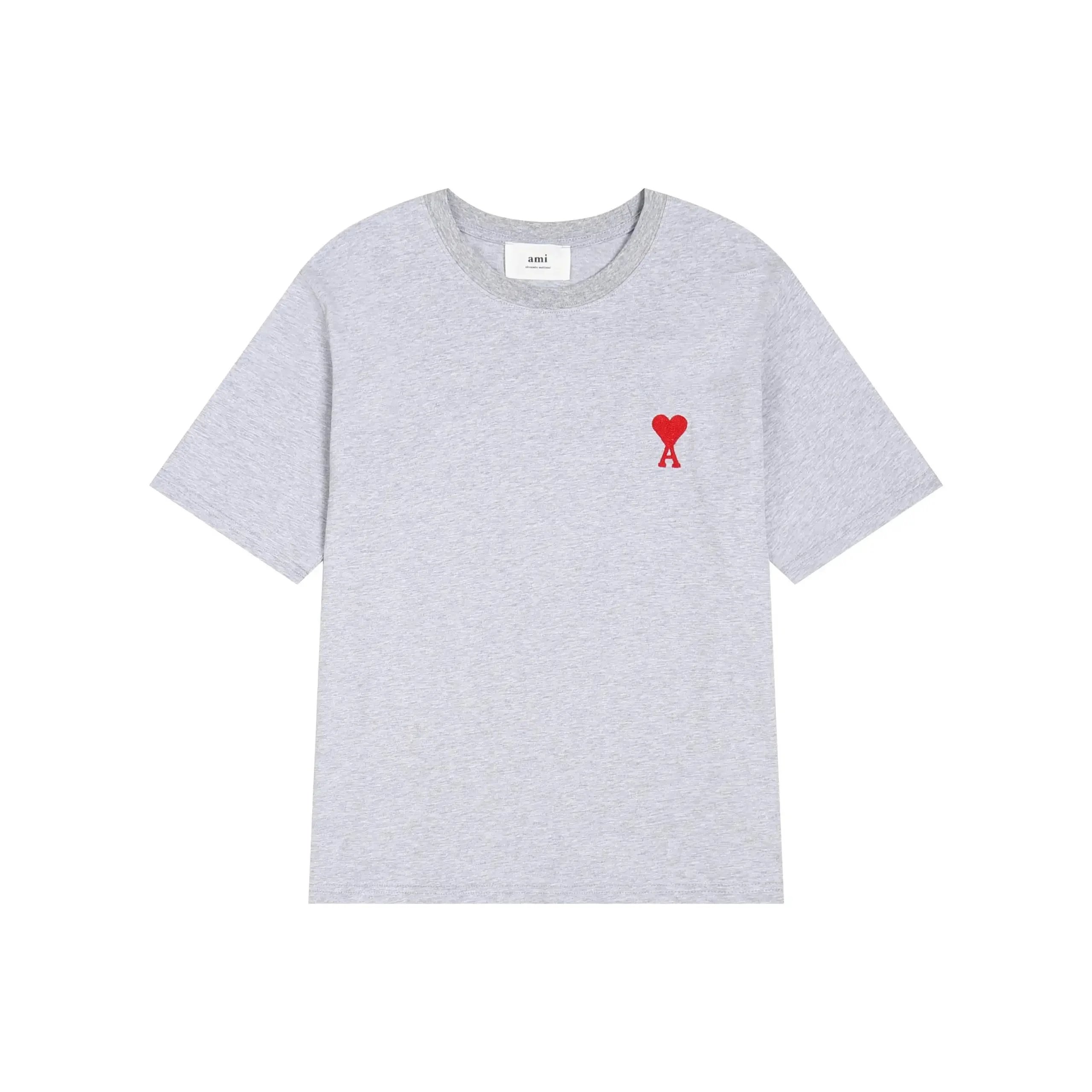 Ami Paris Heart Logo Beige T-Shirt - 7