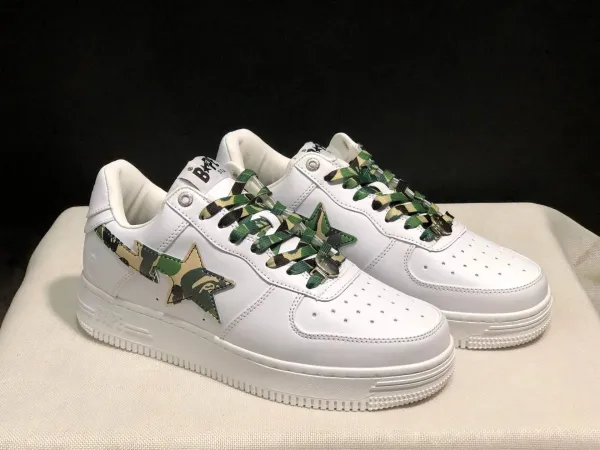 A Bathing Ape Bape Sta Camo White Sneakers - 1