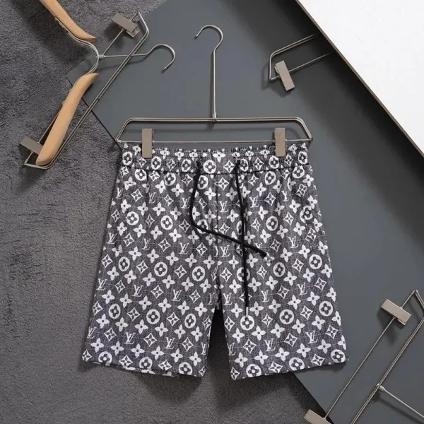 Louis Vuitton Monogram Print Drawstring Shorts Gray - 1