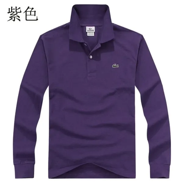 Lacoste Classic Long-Sleeve Polo Purple - 1