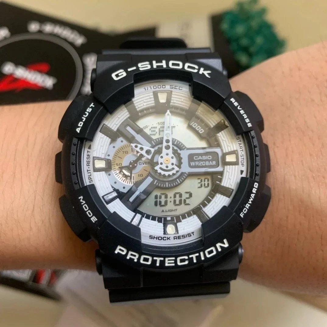 Casio G-Shock GA-110HR-7A White Red Analog-Digital Watch - 8