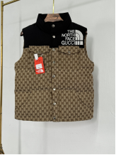 Dior Oblique Monogram Puffer Vest with Knit Sleeves Gray Outerwear - 5