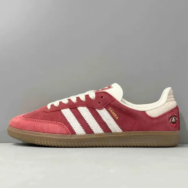 Adidas Originals Samba OG Red Pink Suede Sneakers - 1