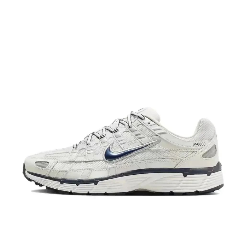 Nike P-6000 White and Navy Running Shoes - 1