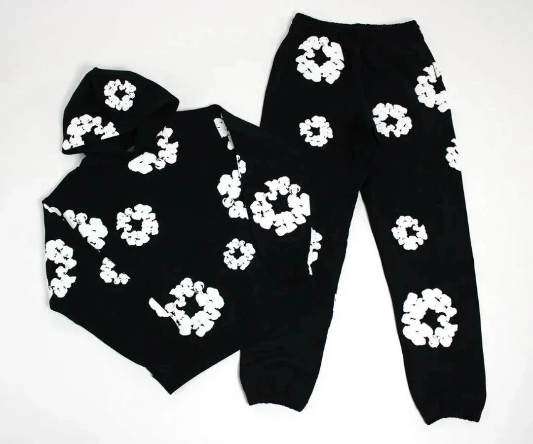 Design Floral Print Purple Sweatpants - 9