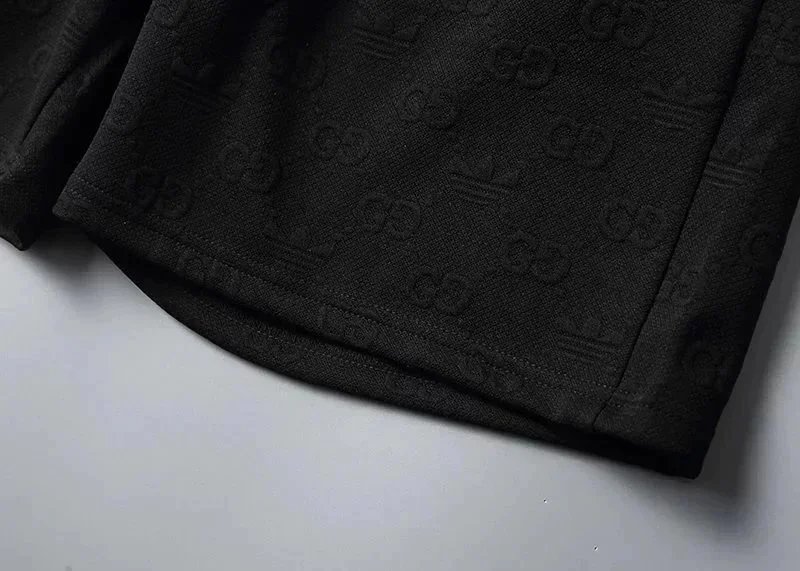 Versace All-Over Logo Print Black T-Shirt and Shorts Set - 4