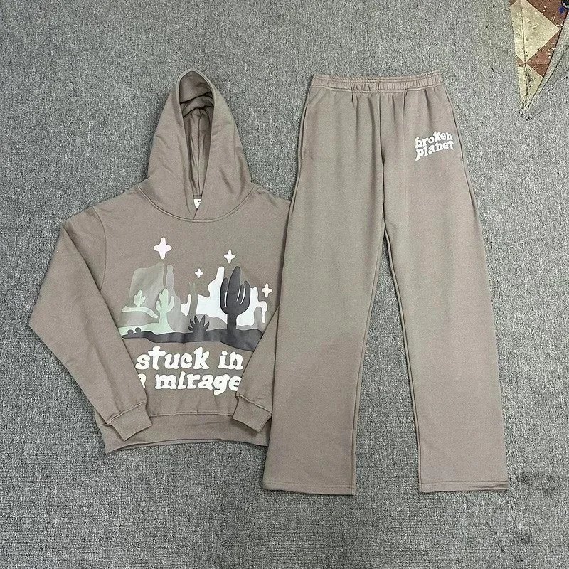 Broken Planet Out of Sight Hoodie and Sweatpants Set Brown - 8