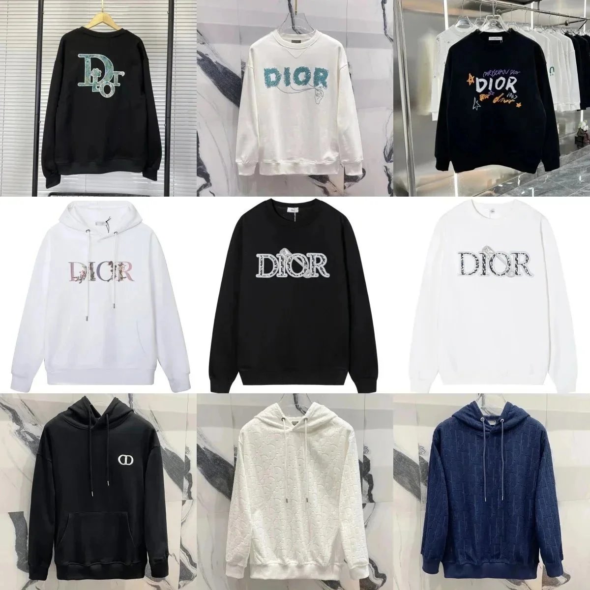 Dior Logo Crewneck Sweatshirt and Hoodie