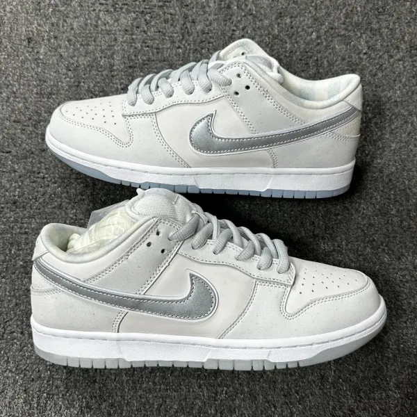 Nike SB Dunk Low Silver Swoosh Sneakers - 1