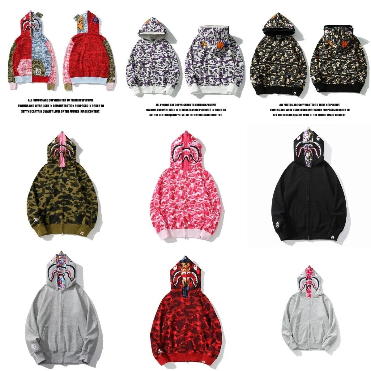 A Bathing Ape Shark Hoodie Black Camo - 2