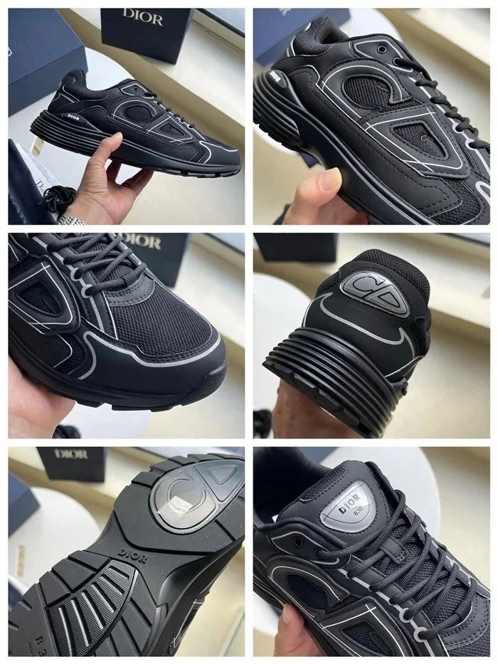 Dior B23 Low Black Chunky Sneakers - 7