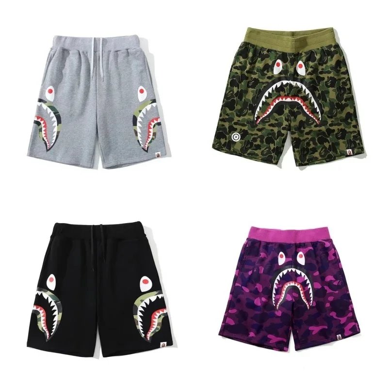 Bape Shark Camo Print Sweat Shorts