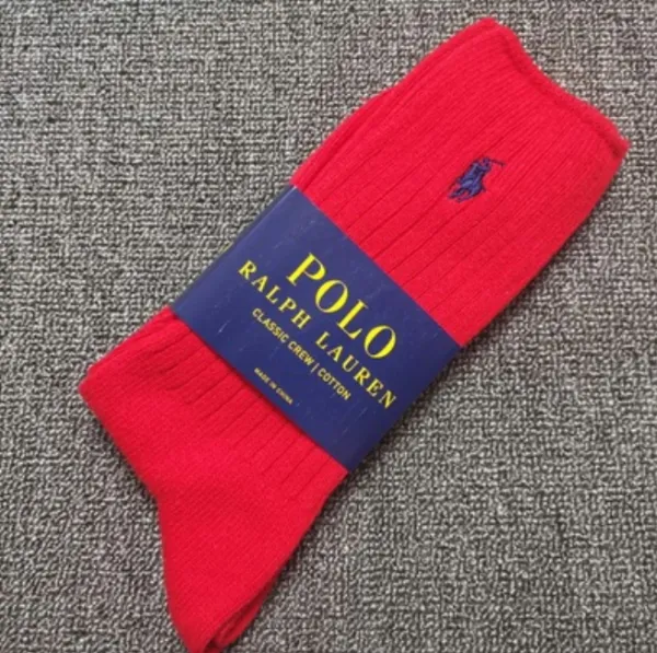 Polo Ralph Lauren Classic Crew Cotton Red Socks - 1