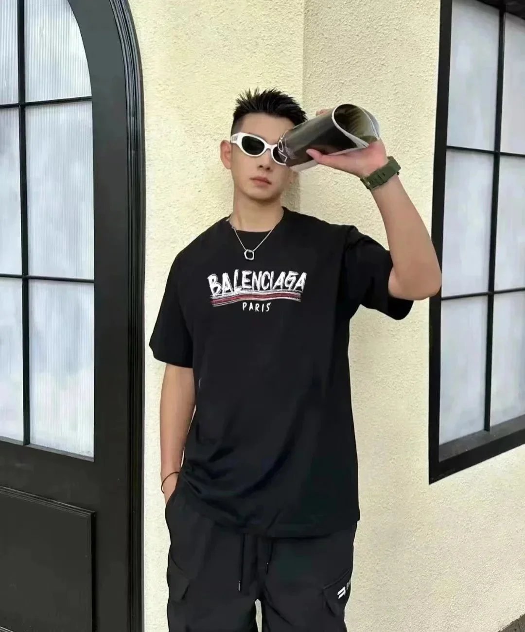 Balenciaga BB Logo T-Shirt Black - 3