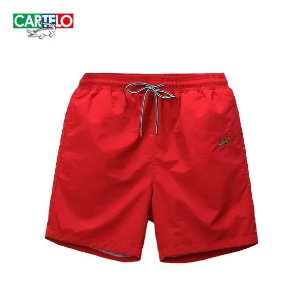 Cartelo Crocodile Embroidery Red Swim Shorts - 1
