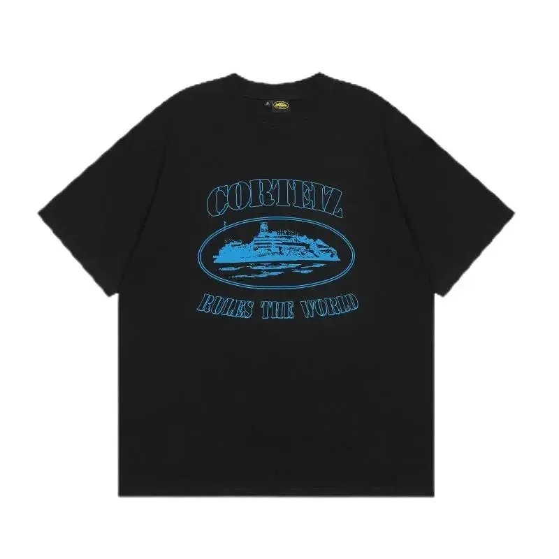 Corteiz Blue Dog Graphic Black T-Shirt - 7