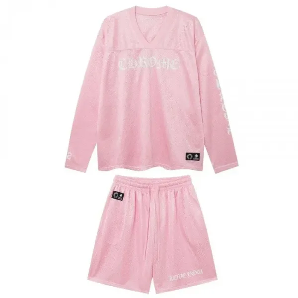 Chrome Hearts x Love Dog Pink Mesh Jersey Set - 1
