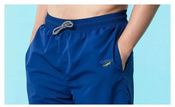 Cartelo Sport Shorts Black with Blue Stripes - 8