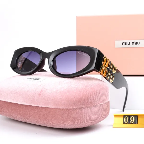 Miu Miu MM0196 Black Acetate Sunglasses with Gold Logo Temples - 1