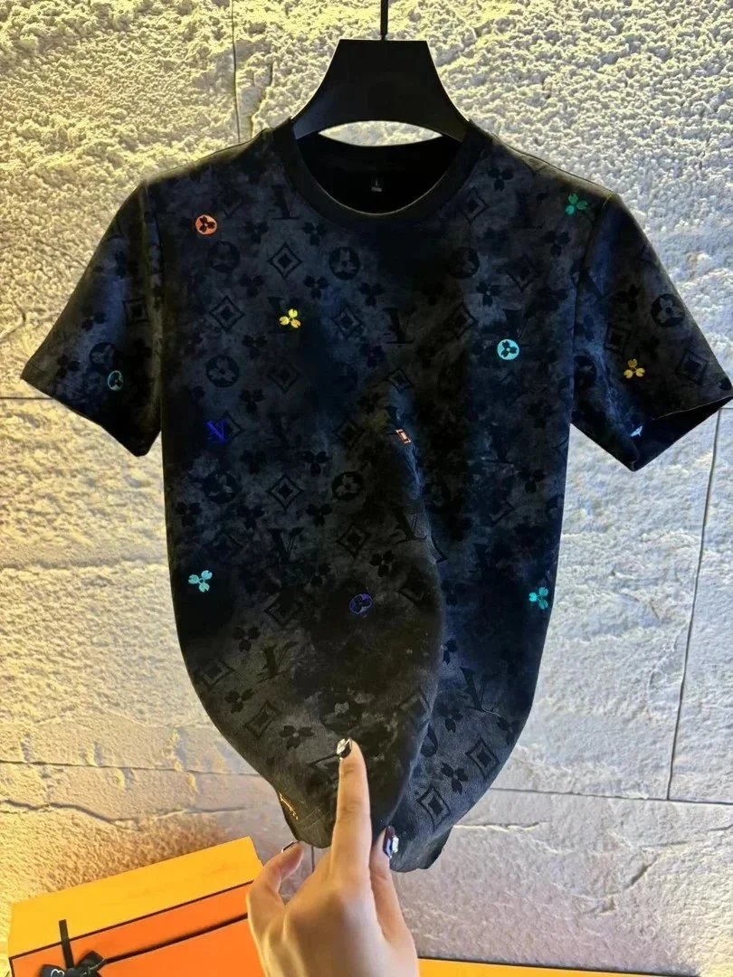 Louis Vuitton Monogram Velvet T-Shirt Black Multicolor - 10