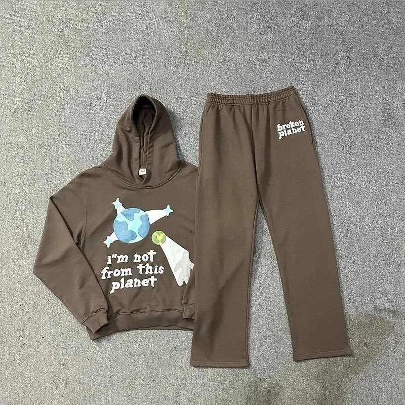 Broken Planet Out of Sight Hoodie and Sweatpants Set Brown - 4