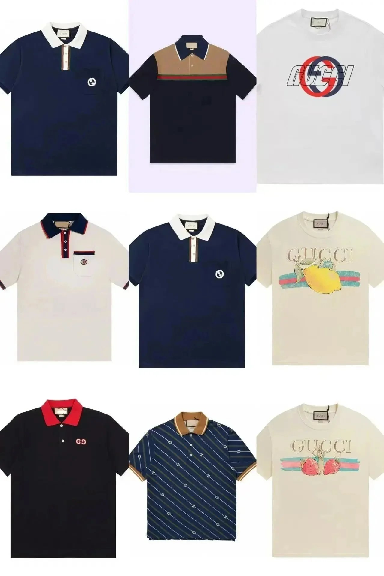 Gucci GG Logo Polo Black with Red Collar Polo - 2