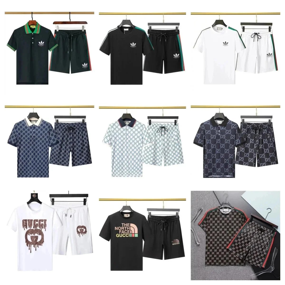 The North Face x Gucci Collaboration White Logo T-Shirt and Shorts Set - 2