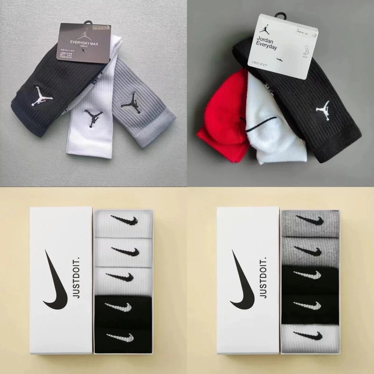 Nike Performance Cotton Cushioned Crew Socks Black and White - 2