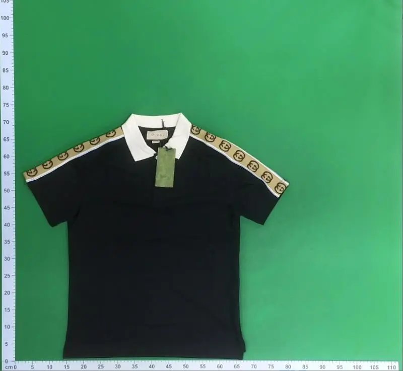 Gucci GG Embroidered Polo Beige with Red Collar - 4
