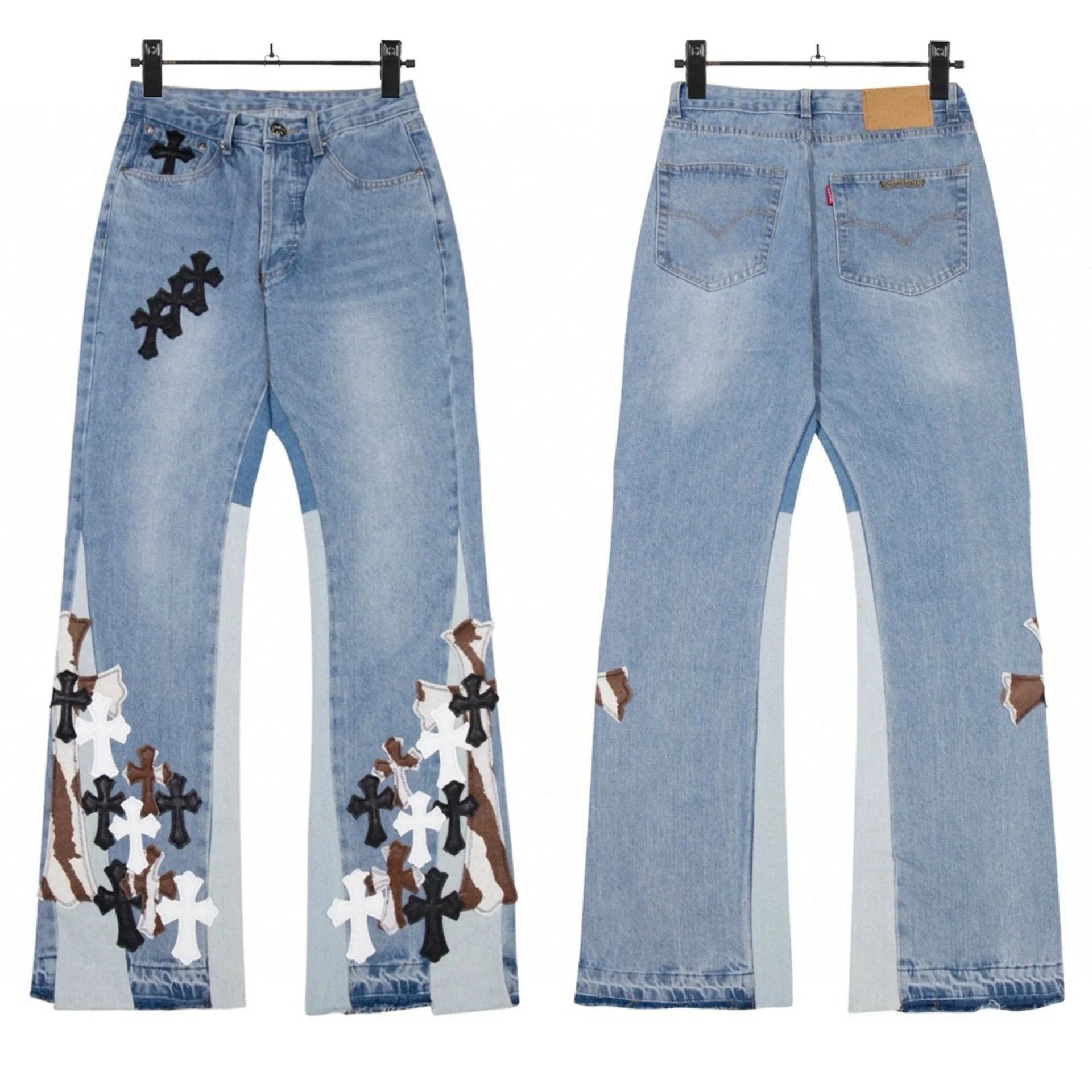 Chrome Hearts Cross-Embellished Yellow Denim Jeans - 9