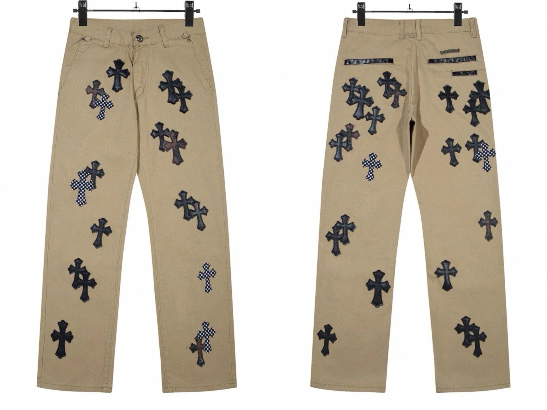 Chrome Hearts Cross-Embellished Yellow Denim Jeans - 4