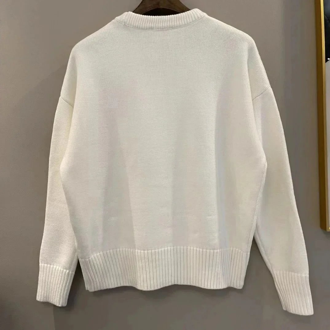 Ami Paris Heart Logo Cardigan Gray Sweater - 6