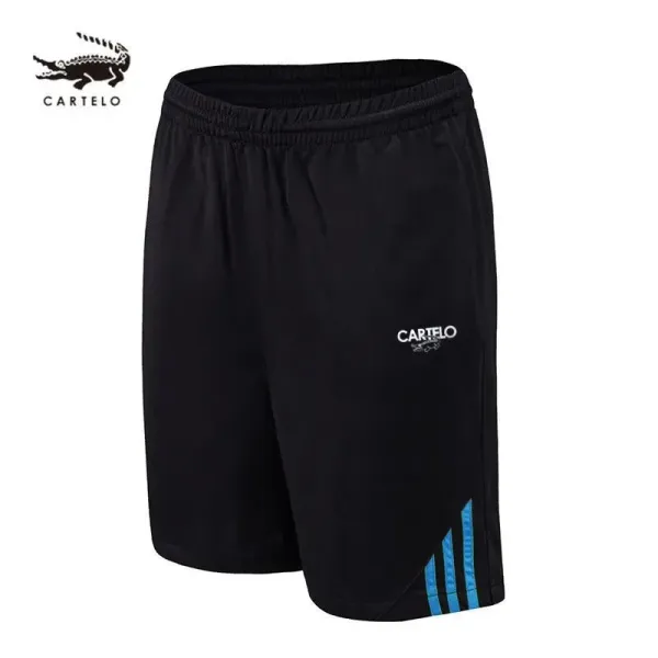 Cartelo Sport Shorts Black with Blue Stripes - 1