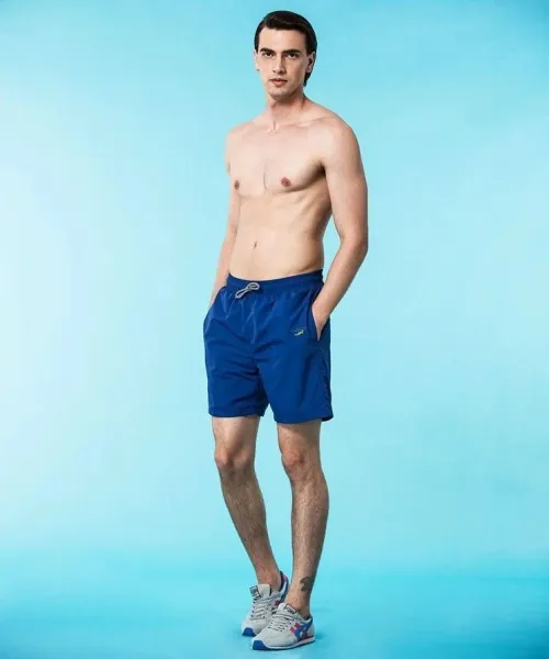 Cartelo Sport Shorts Black with Blue Stripes - 7