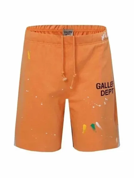 Gallery Dept Paint-Splatter Orange Sweatshorts - 1